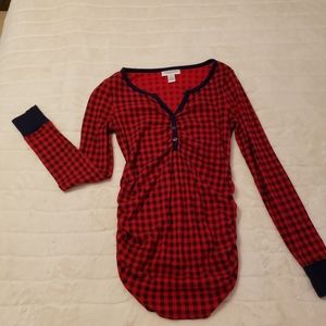 Red and navy maternity Henley